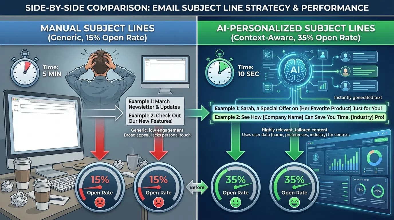 AI vs Manual Subject Line Personalization Performance