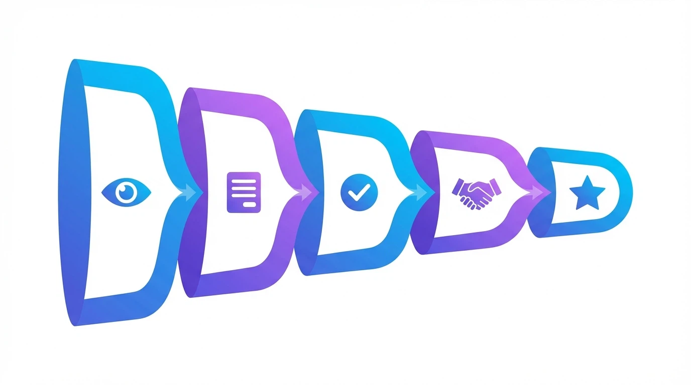 B2B lead generation funnel showing visitor to customer conversion stages