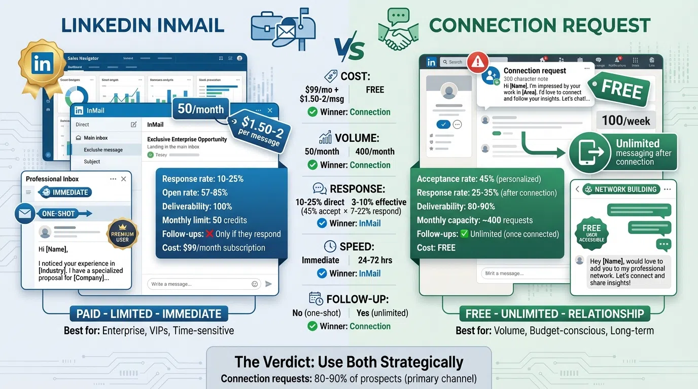 LinkedIn InMail vs Connection Request: Which Works Better for Cold Outreach?